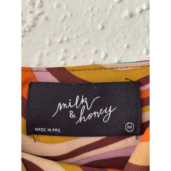 Milk & Honey Psychedelic Wavy Print Cami Top Retro Y2K - Picture 5 of 11